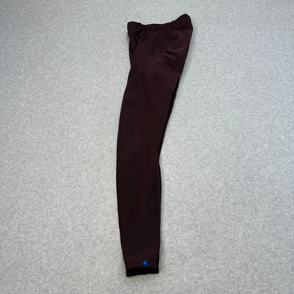 Irideon Riding Pants WMNS S Maroon Mid Rise Pull On Leather Inner Elastic Waist